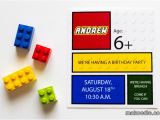 Lego Birthday Party Invitations Online Lego Invitation Makoodle