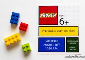 Lego Birthday Party Invitations Online Lego Invitation Makoodle