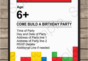 Lego Birthday Party Invitations Online Lego Party Invitations Lego Invitations Birthday Party