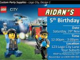 Lego City Birthday Invitations Lego City Police Birthday Party Invites Invitations