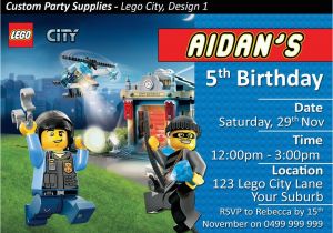 Lego City Birthday Invitations Lego City Police Birthday Party Invites Invitations