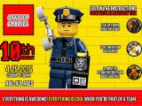 Lego City Birthday Invitations Lego Police Birthday Invitation