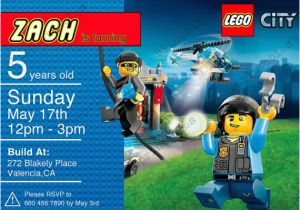 Lego City Birthday Party Invitations Lego City Birthday Invitation Personalized with Door