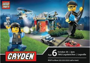 Lego City Birthday Party Invitations Lego City Police Birthday Invitation Cody 39 S 5th Birthday