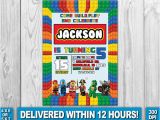 Lego City Birthday Party Invitations Lego Invitation Lego Birthday Lego Invite by