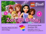 Lego Friends Birthday Invitation Lego Friends Girl Birthday Party Invitation with Free by