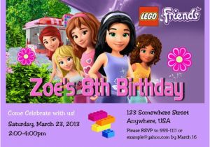 Lego Friends Birthday Invitation Lego Friends Girl Birthday Party Invitation with Free by