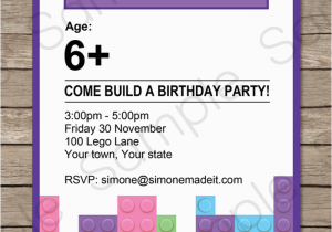 Lego Friends Birthday Invitation Lego Friends Party Invitations Birthday Party Template
