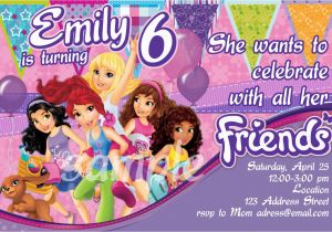 Lego Friends Birthday Invitation Lego Friends Party Invitations Oxsvitation Com