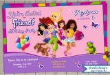 Lego Friends Birthday Invitations Lego Friends Birthday Invitation Printable File