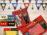 Lego Ninjago Happy Birthday Banner Lego Ninjago Birthday Party Kit Ninjago Banner Ninjago