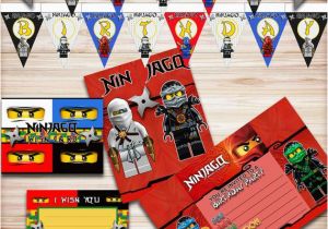 Lego Ninjago Happy Birthday Banner Lego Ninjago Birthday Party Kit Ninjago Banner Ninjago