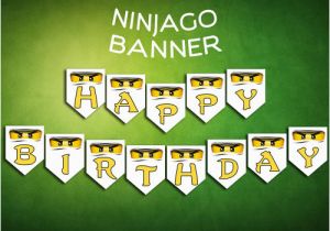 Lego Ninjago Happy Birthday Banner Ninjago Lego Banner Birthday Party Digital Printable