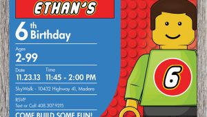 Lego themed Birthday Invitation Card Free Printable Lego Birthday Invitations Drevio