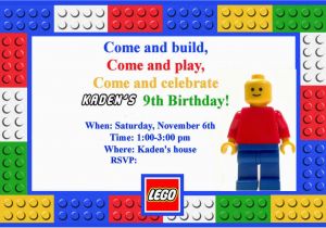 Lego themed Birthday Invitation Card Homemaking Fun A Lego themed Birthday Party