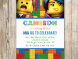 Lego themed Birthday Invitation Card Lego Birthday Invitation