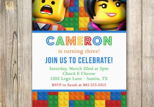 Lego themed Birthday Invitation Card Lego Birthday Invitation