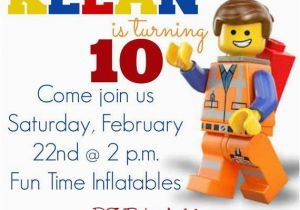 Lego themed Birthday Invitation Card Lego Movie Party Invitations Lego Movie Party Invitation
