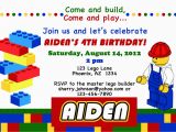 Lego themed Birthday Invitation Card Lego themed Birthday Party Invitations Dolanpedia