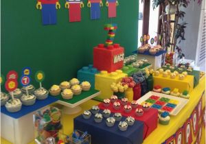Lego themed Birthday Party Decorations Lego themed 7th Birthday Party One Charming Day