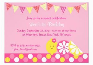 Lemonade Birthday Party Invitations Personalized Pink Lemonade Invitations
