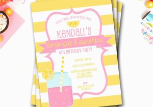 Lemonade Birthday Party Invitations Pink Lemonade Birthday Invitation Lemonade Invitation Pink