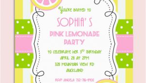 Lemonade Birthday Party Invitations Pink Lemonade Birthday Party Invitation Personalized Diy