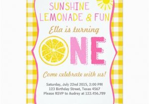 Lemonade Birthday Party Invitations Sunshine and Lemonade Sunshine Birthday Invitation Zazzle