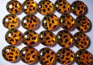 Leopard Birthday Decorations Handpainted Glass Gems Party Favors Decorations Leopard Print