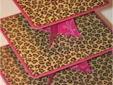 Leopard Print Birthday Party Decorations 3 Tier Leopard Cheetah Pink Swirls Cupcake Stand Cardboard