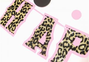 Leopard Print Happy Birthday Banner Cheetah Print Birthday Banner Leopard Print Party Decor