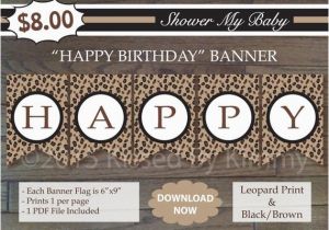 Leopard Print Happy Birthday Banner Leopard Print Happy Birthday Banner 75 Off Sale Printable