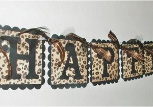 Leopard Print Happy Birthday Banner Leopard Print Happy Birthday Banner Black and by Justbeccuz