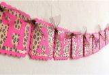 Leopard Print Happy Birthday Banner Pink Leopard Print Happy Birthday Banner with by Justbeccuz