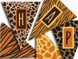 Leopard Print Happy Birthday Banner Safari Birthday Banner Happy Birthday Banner Jungle