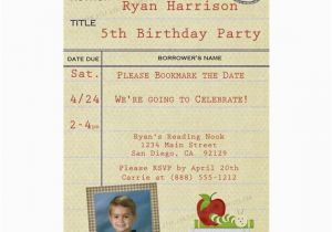 Library Card Birthday Invitations Bookworm Library Card Party Invitation Printable Digital