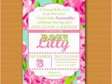 Lilly Pulitzer Birthday Invitations Lilly Pulitzer Inspired Invitation Baby Shower Baby