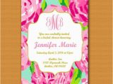 Lilly Pulitzer Birthday Invitations Lilly Pulitzer Inspired Invitation Monogrammed