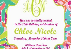 Lilly Pulitzer Birthday Invitations Lilly Pulitzer Inspired Invitation Printable Digital