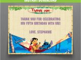 Lilo and Stitch Birthday Card Disney Lilo and Stitch Birthday Thank You Cards Option 2
