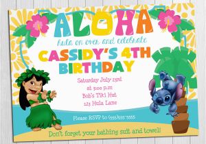 Lilo and Stitch Birthday Party Invitations Luau Invitation Lilo and Stitch Luau Invitation Lilo and