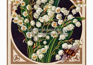 Lily Of the Valley Birthday Flowers Floral Birthday Card Lily Of the Valley Flowers and Honey