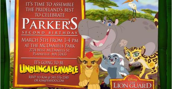 Lion Guard 1st Birthday Invitations Lion Guard Birthday Invitation Digital File