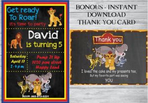 Lion Guard 1st Birthday Invitations the Lion Guard Birthday Invitation Free Thank You Card the