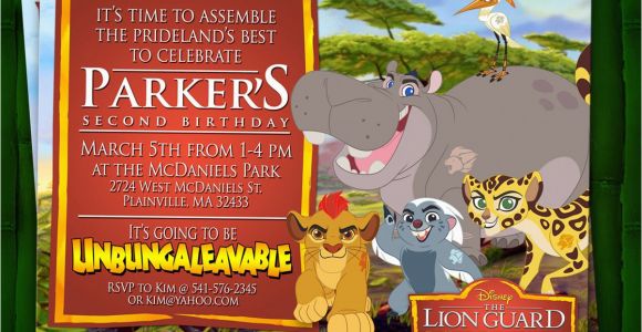 Lion Guard Birthday Party Invitations Lion Guard Birthday Invitation Digital File