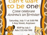 Lion King 1st Birthday Invitations Birthday Invitation Simba theme
