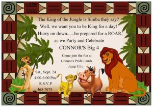 Lion King 1st Birthday Invitations Invite Lion King Jungle theme Pinterest