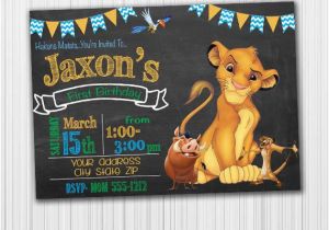 Lion King 1st Birthday Invitations Lion King Birthday Invitation Birthday Invite Printable