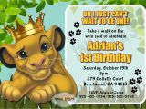 Lion King 1st Birthday Invitations Lion King Birthday Invitations Invitation Librarry