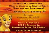 Lion King 1st Birthday Invitations Lion King Simba Birthday Party Invitation Contact